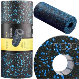 Roller wałek do masażu 4fizjo czarnno niebieski 14cm/33cm